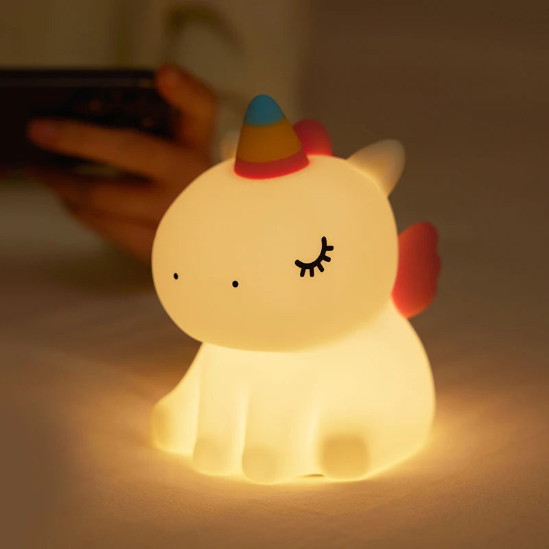 Cute Rabbit Night Light – Soft Silicone, Touch Control
