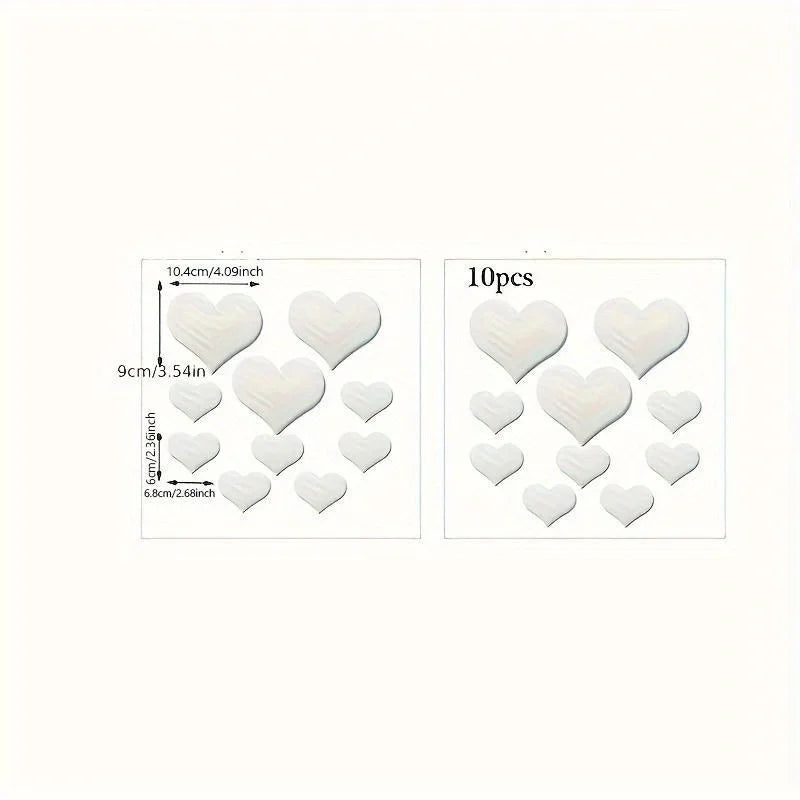 3D Love Heart Mirror Wall Stickers – Removable Wall Art Set