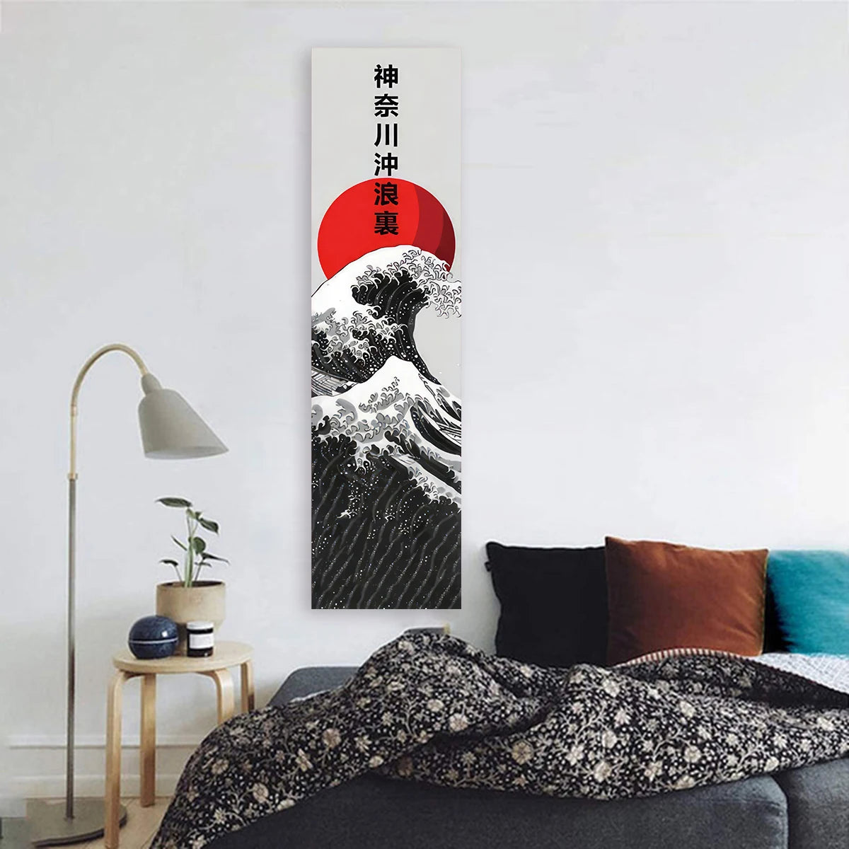 Japanese Ocean Waves Tapestry – Red Sun Wall Hanging