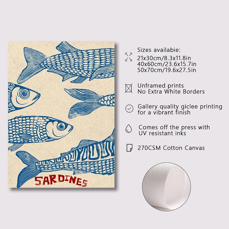 Retro Kitchen Coffee Poster – Cartoon Wall Canvas Art