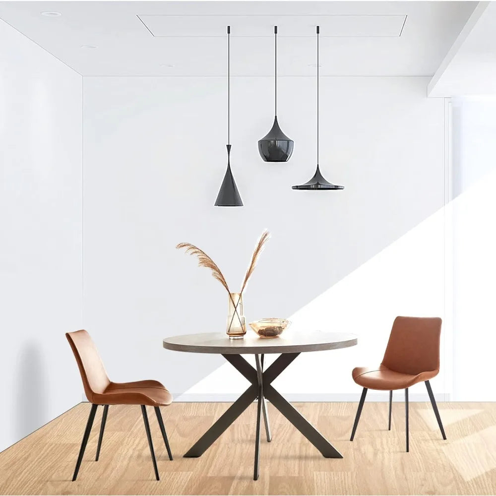 47" Mid-Century Modern Round Dining Table for 4–6