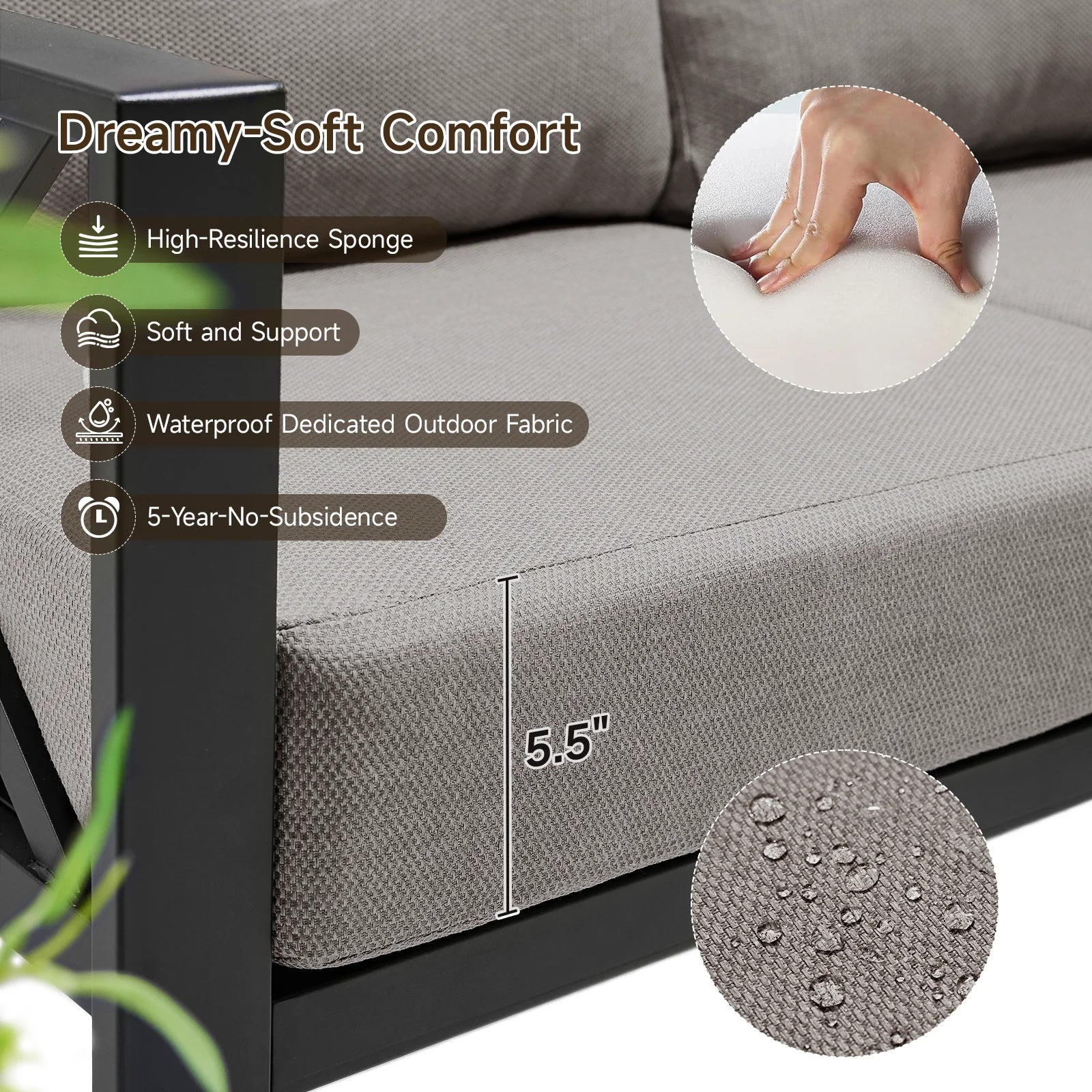 6-Piece Outdoor Patio Furniture Set with Coffee Table