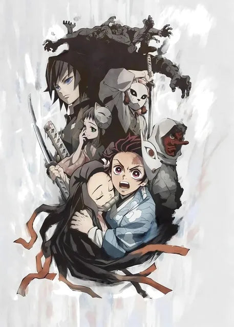 Demon Slayer Anime Canvas Poster – HD Wall Art for Kids