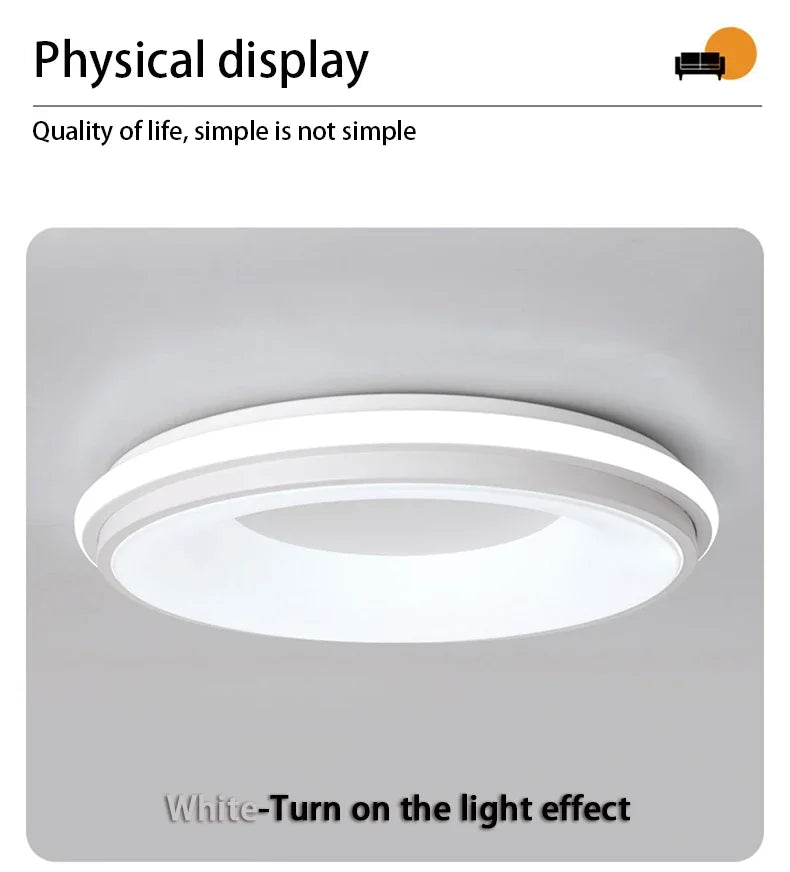 Nordic LED Ceiling Light – Modern Macaron Circular Lamp