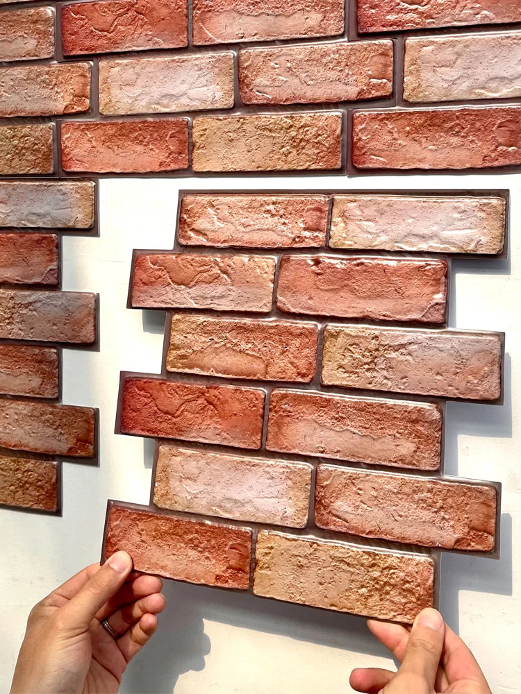 10PCS 3D Peel & Stick Wall Panels – Waterproof Subway Tile Brick Sticker