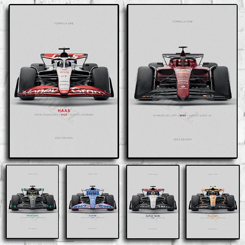 Formula F1 Racing Car Canvas Poster – Motorsport Wall Art