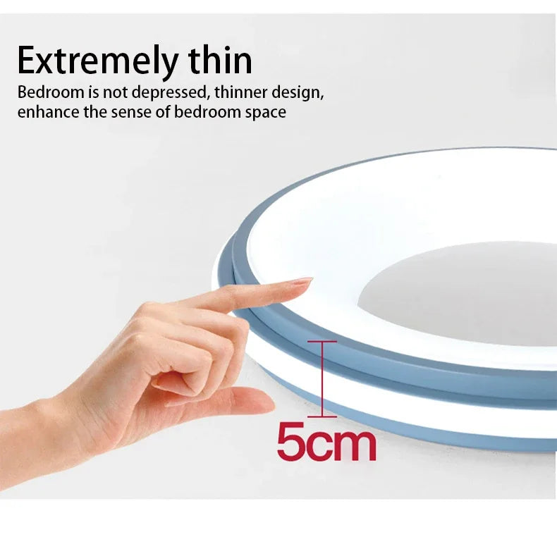 Nordic LED Ceiling Light – Modern Macaron Circular Lamp