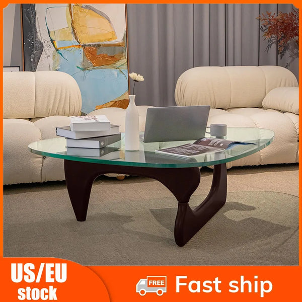 Modern Wood & Glass Coffee Table for Living Room