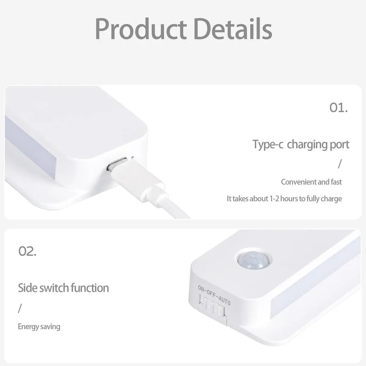 Sensor LED Night Light – Magnetic, Rechargeable Mini Lamp