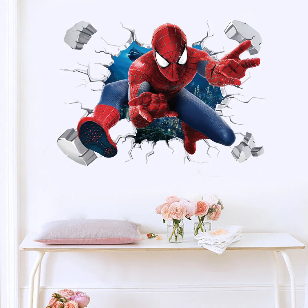 Superhero Wall Stickers – Spiderman, Captain America & Hulk PVC Decals