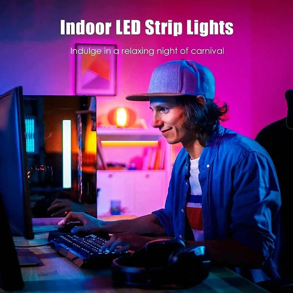 USB RGB LED Strip Light – Bluetooth & Remote Control, 1-30M
