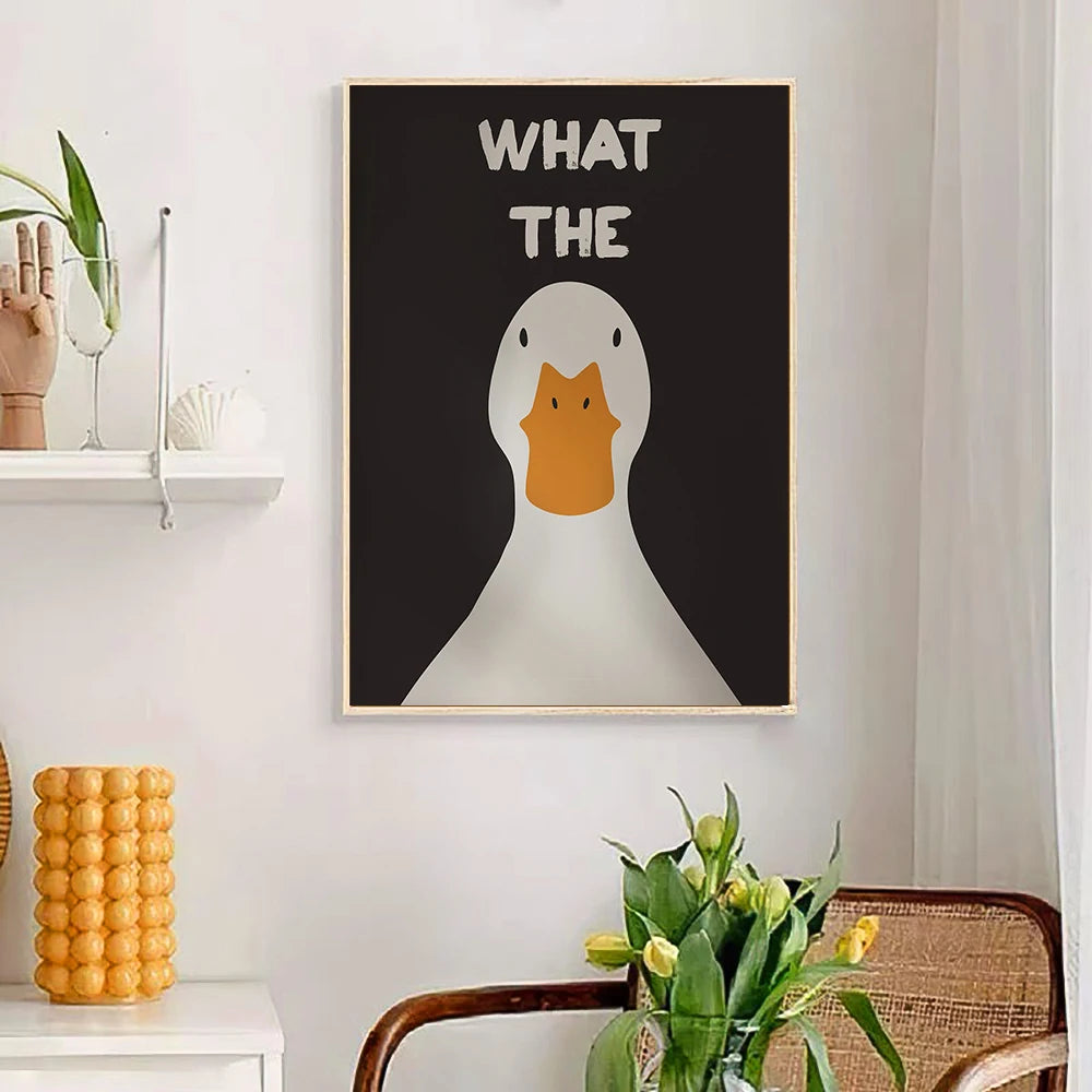 Funny Duck Canvas Poster – Cute Animal Wall Art