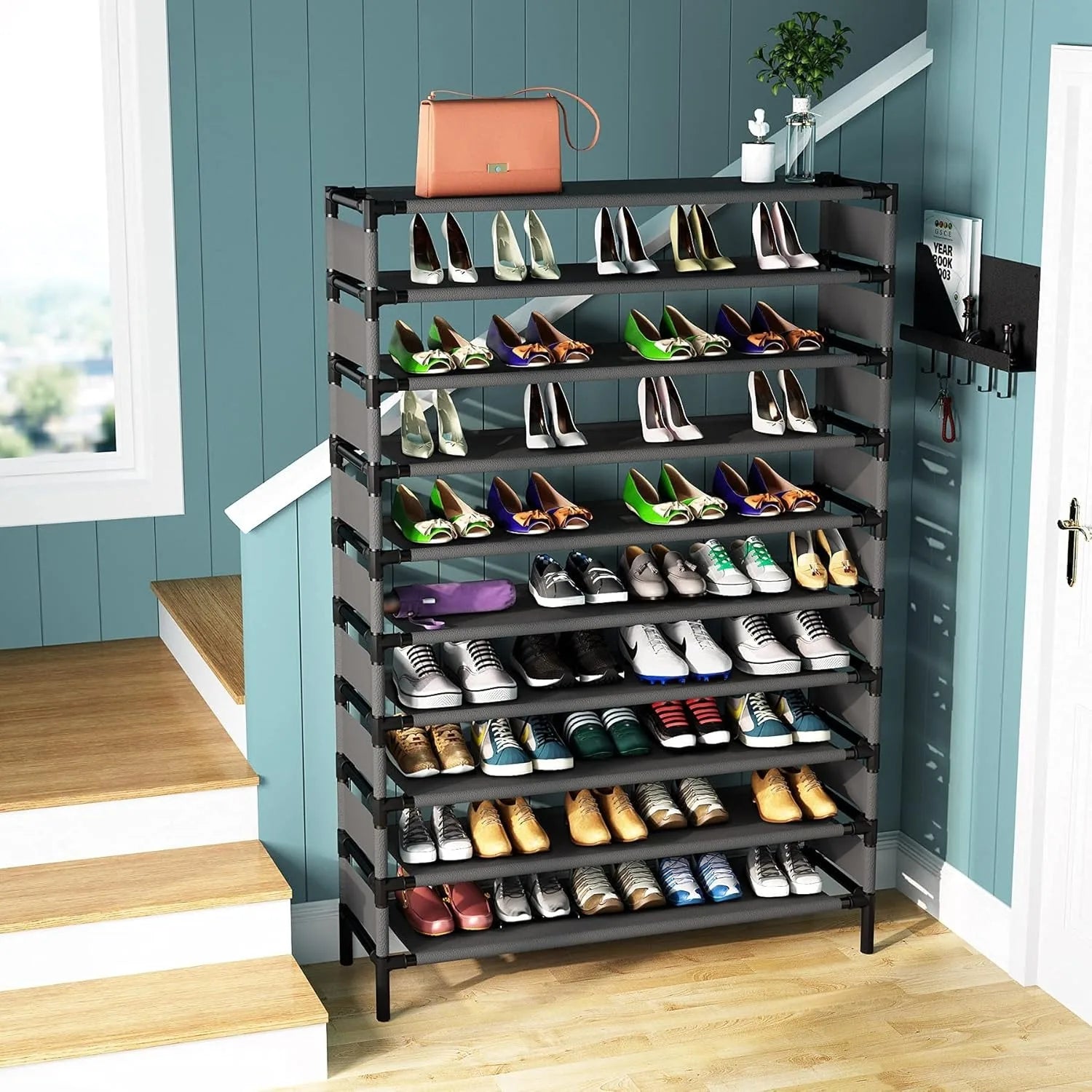 Multi-Layer Storage Rack Large Capacity Organizer Shelf