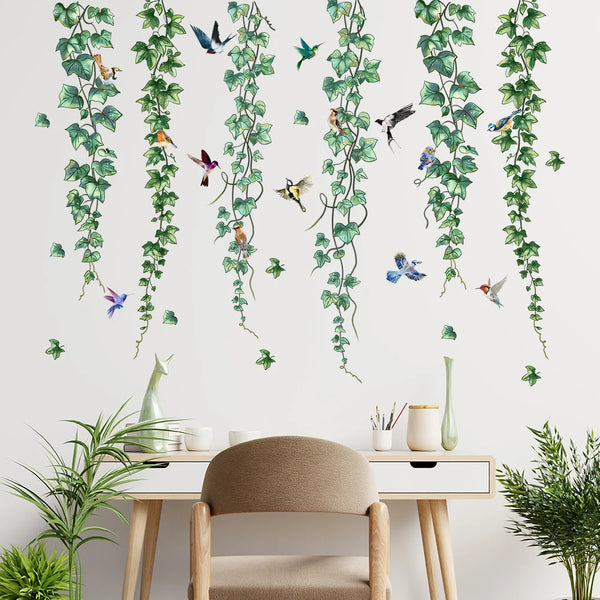 Green Plants & Butterflies Wall Stickers – Kids Room Décor