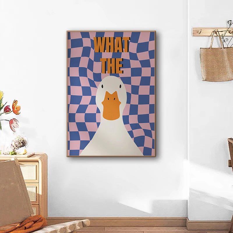 Funny Duck Canvas Poster – Cute Animal Wall Art