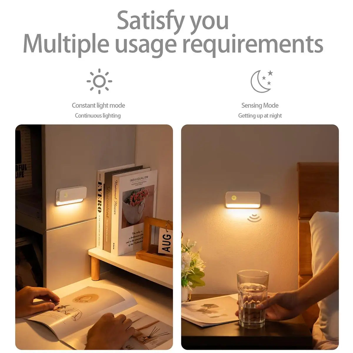 Sensor LED Night Light – Magnetic, Rechargeable Mini Lamp
