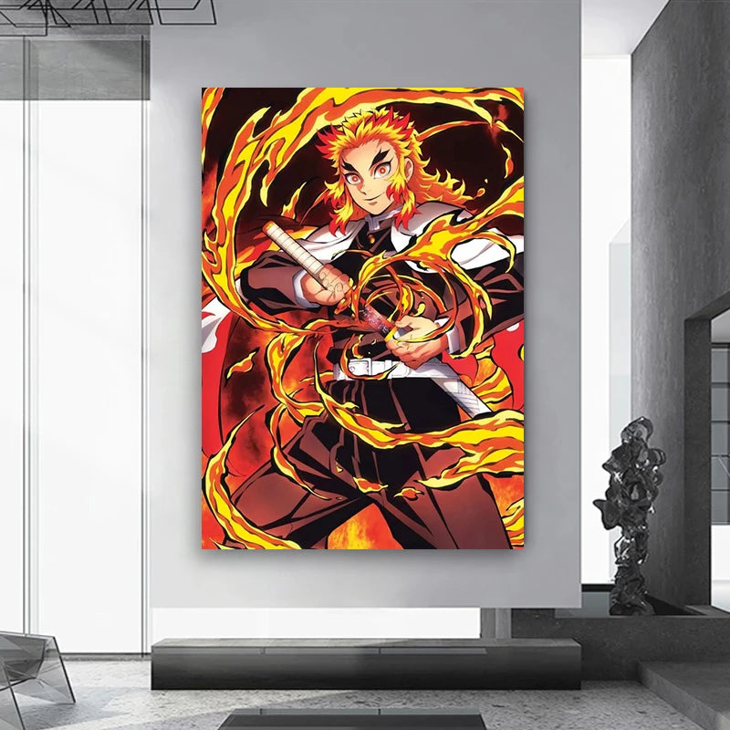 Demon Slayer Anime Canvas Poster – HD Wall Art for Kids