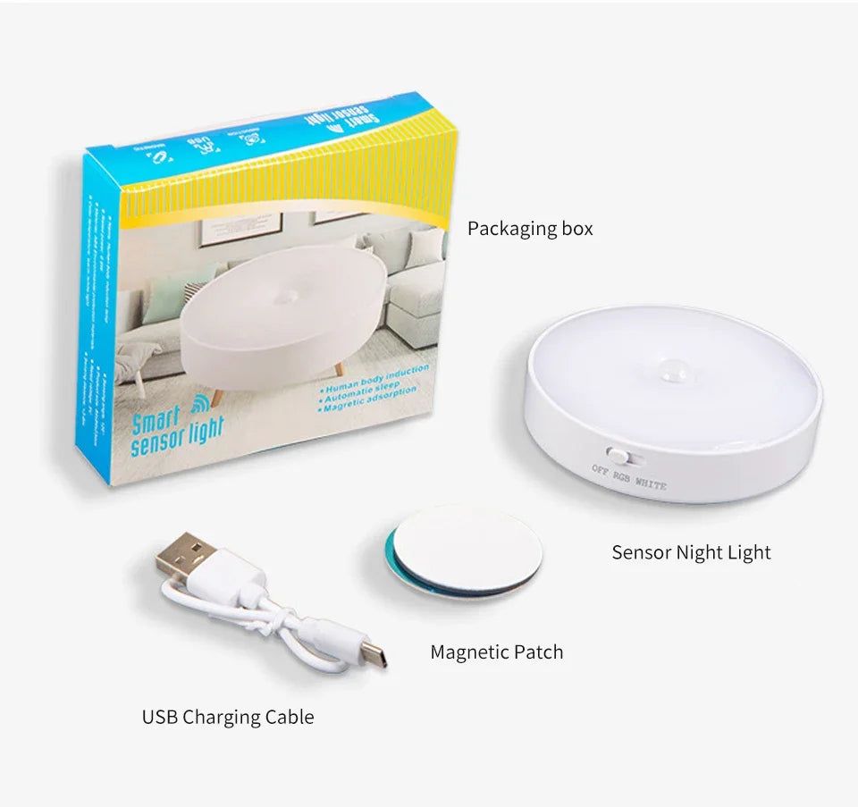BANDIAN LED Sensor Night Light – USB Rechargeable, Magnetic