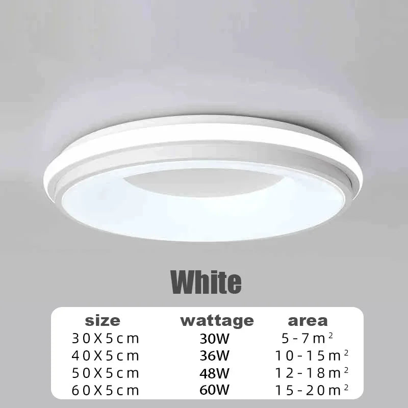 Nordic LED Ceiling Light – Modern Macaron Circular Lamp