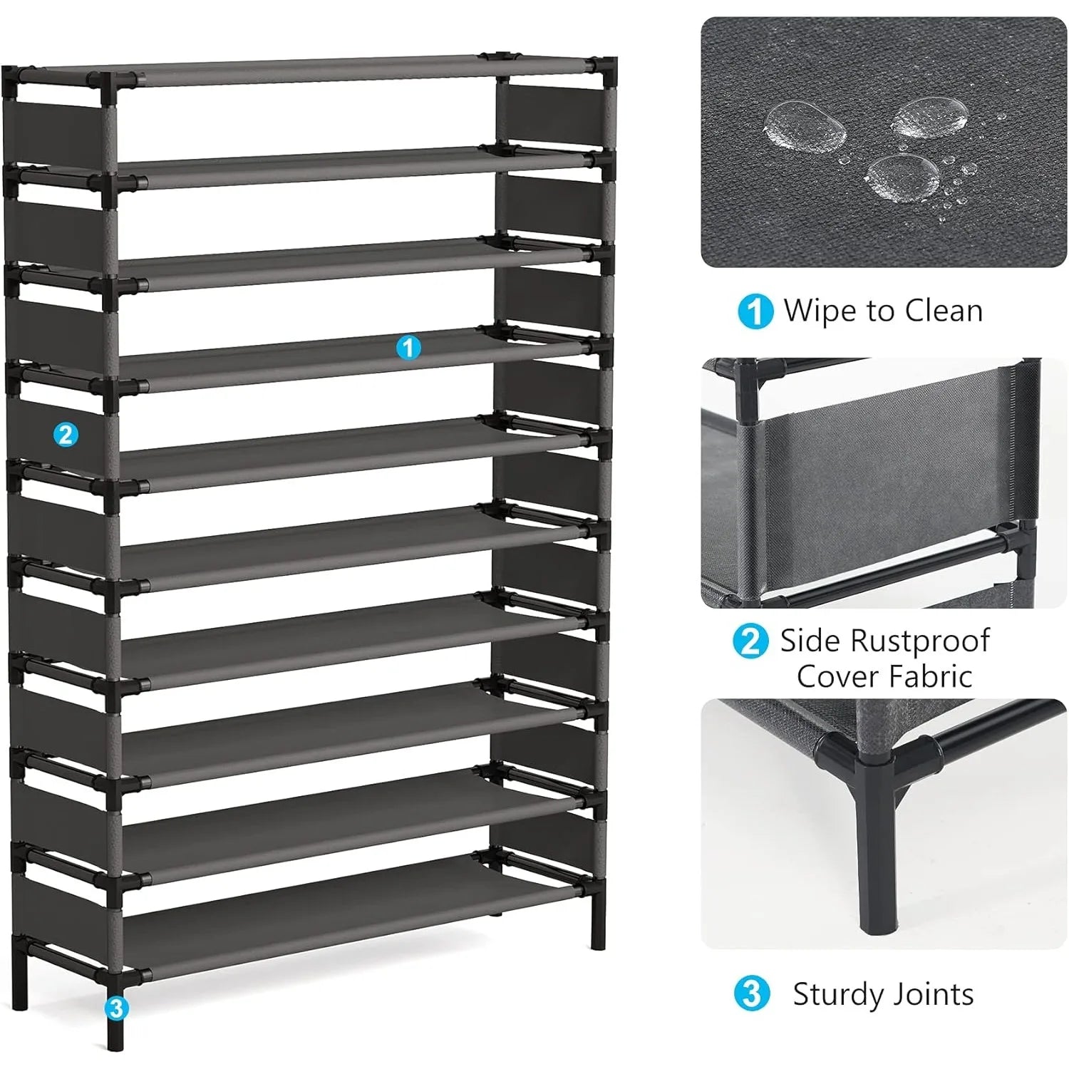 Multi-Layer Storage Rack Large Capacity Organizer Shelf