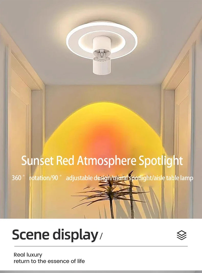 LED Sunset Ceiling Light – Projector Mood Lamp, 90-260V