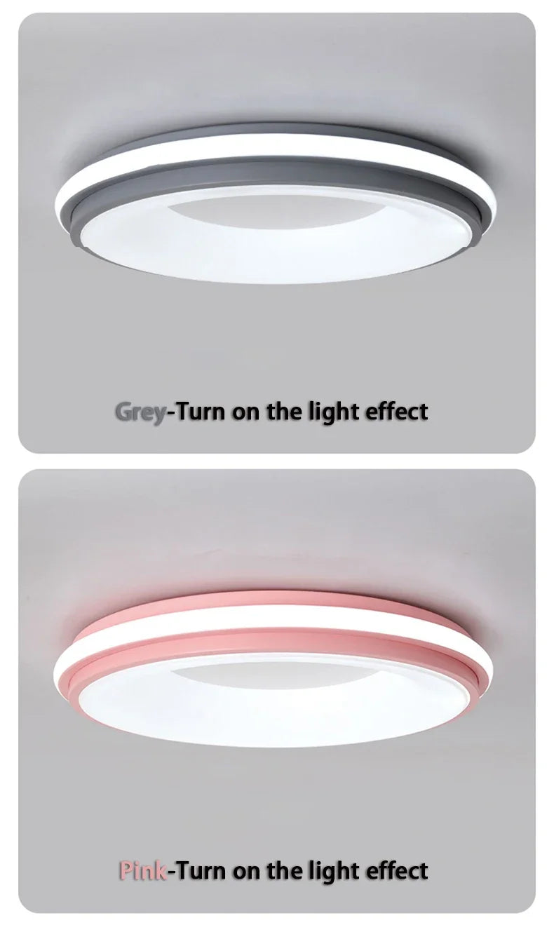 Nordic LED Ceiling Light – Modern Macaron Circular Lamp