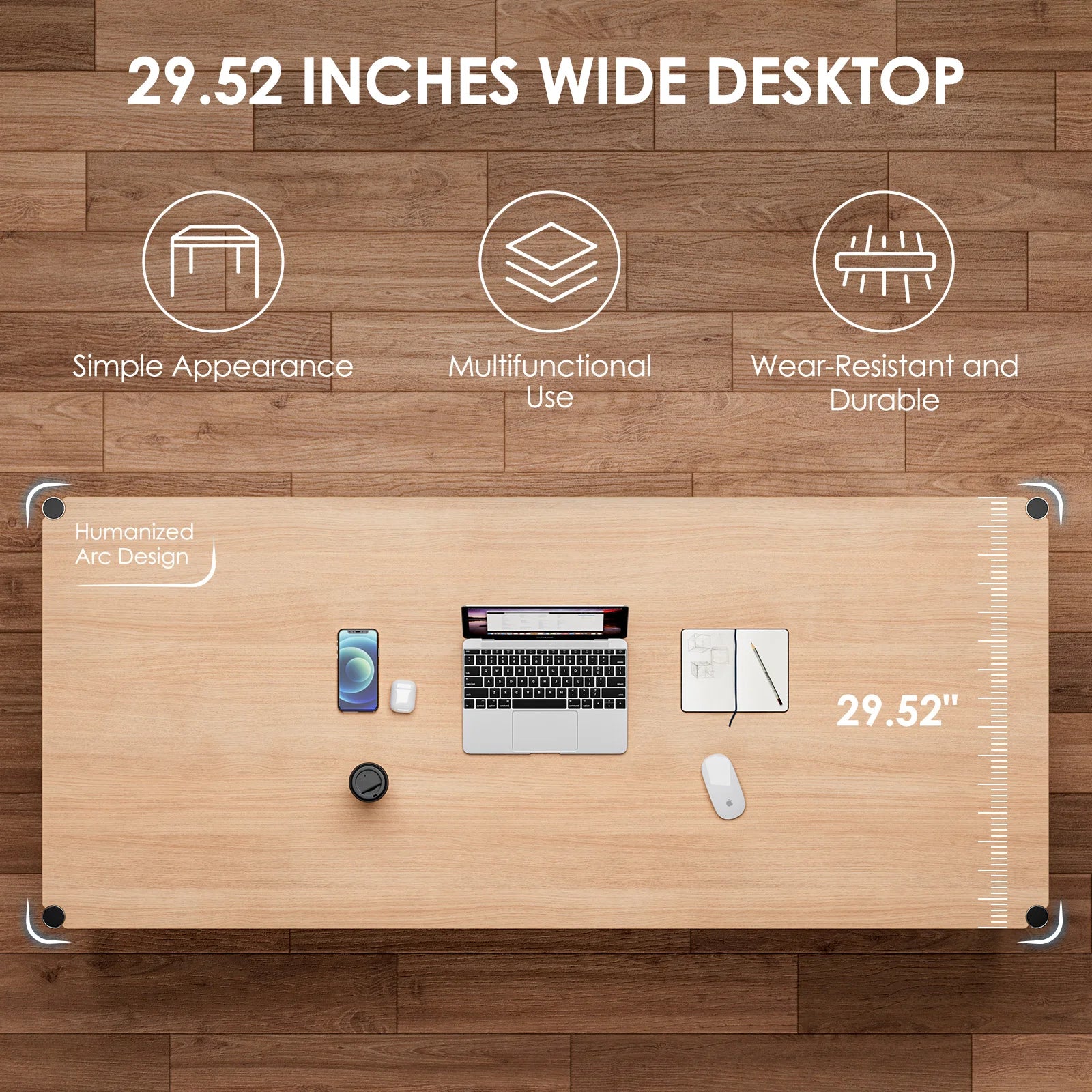 Modern Wood & Glass Coffee Table for Living Room