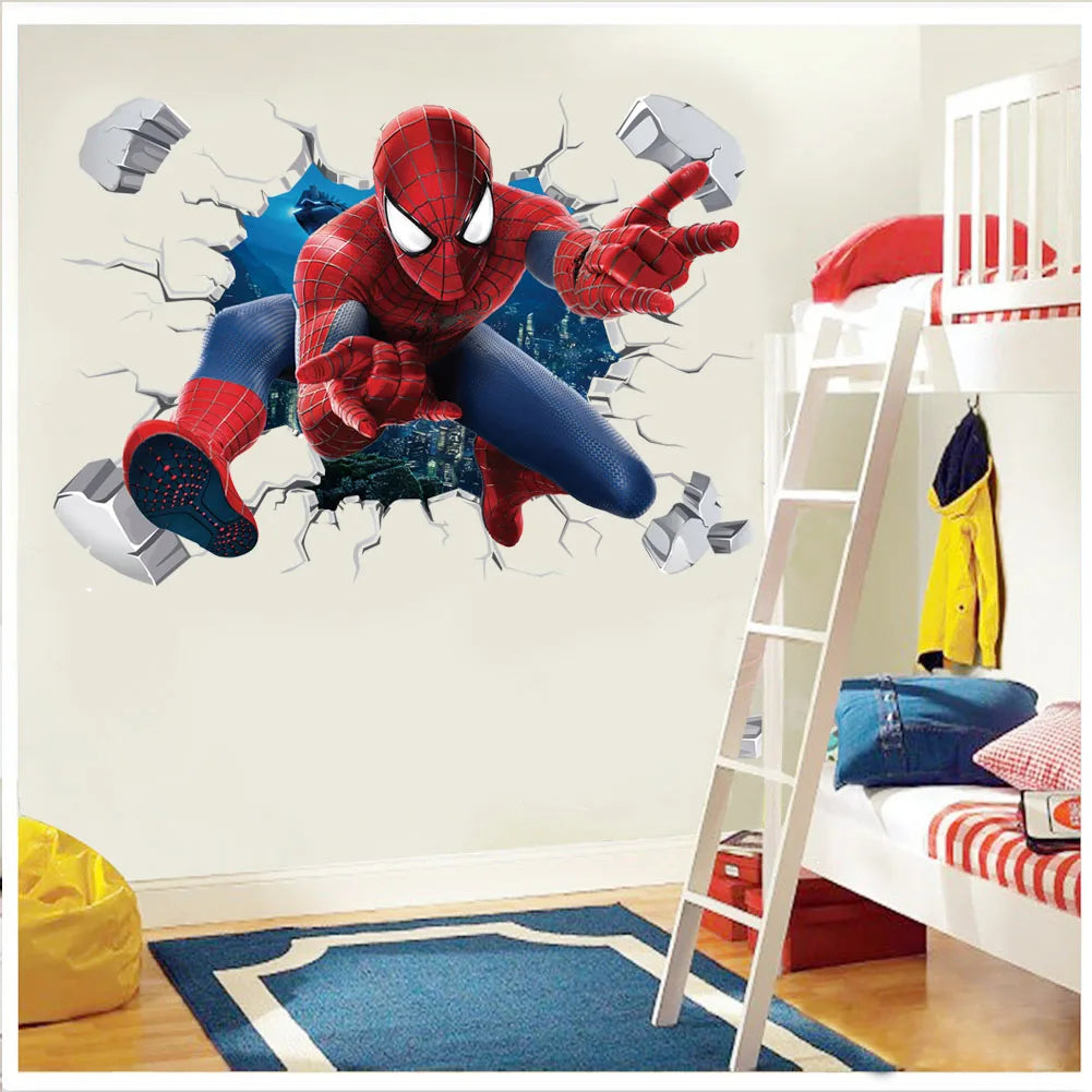 Superhero Wall Stickers – Spiderman, Captain America & Hulk PVC Decals