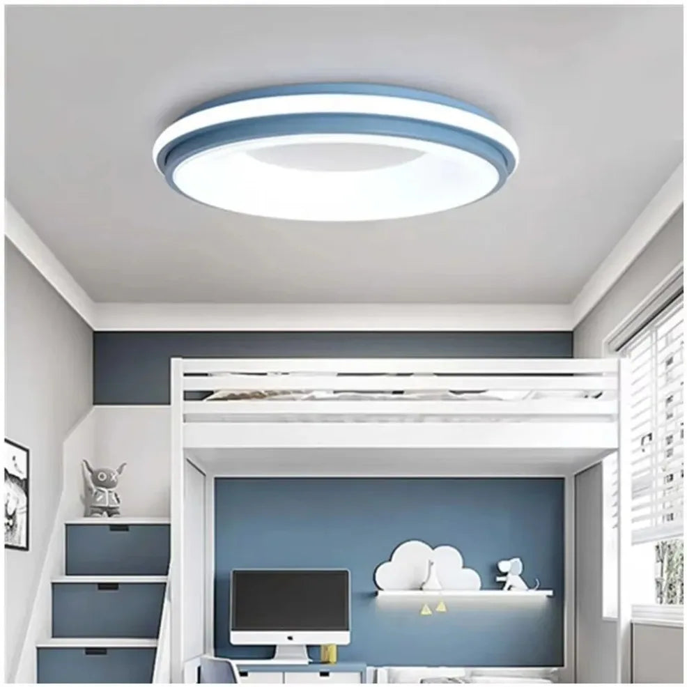 Nordic LED Ceiling Light – Modern Macaron Circular Lamp