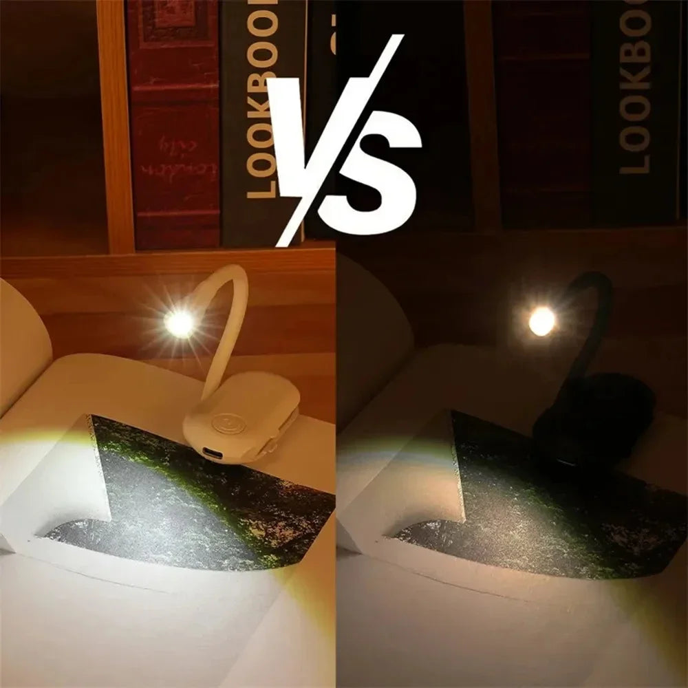 Mini LED Book Light – 3 Color, Rechargeable, Adjustable Clip