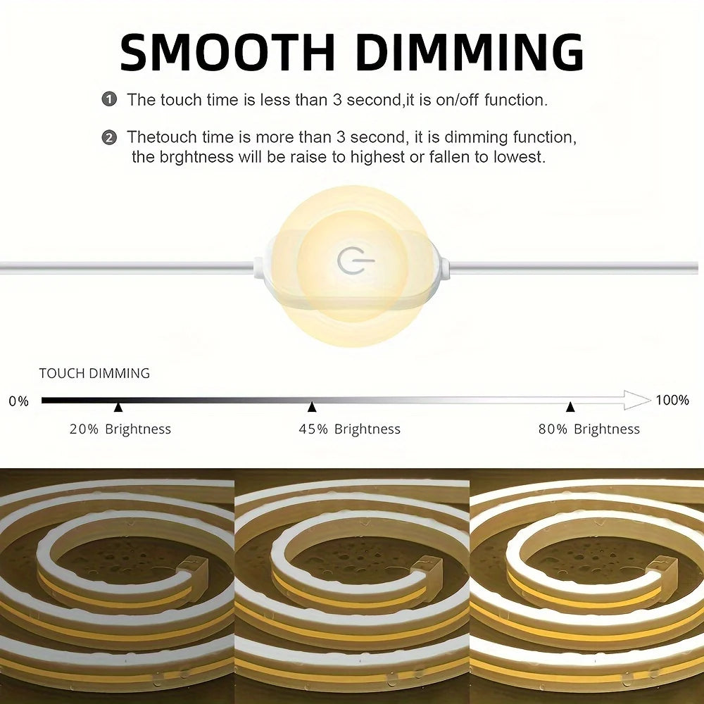 LED Neon Strip Light – USB 5V, Dimmable, Waterproof