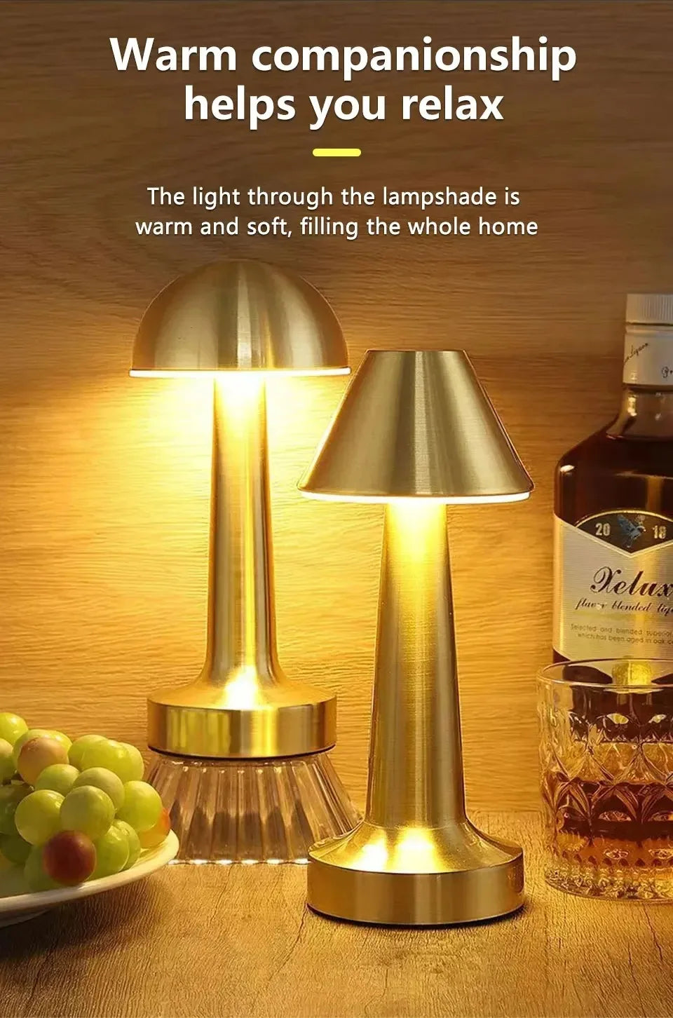 Rechargeable LED Touch Retro Metal Table Lamp