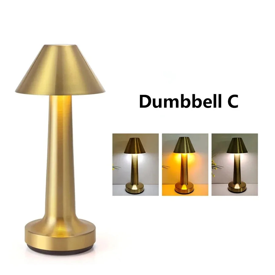Rechargeable LED Touch Retro Metal Table Lamp
