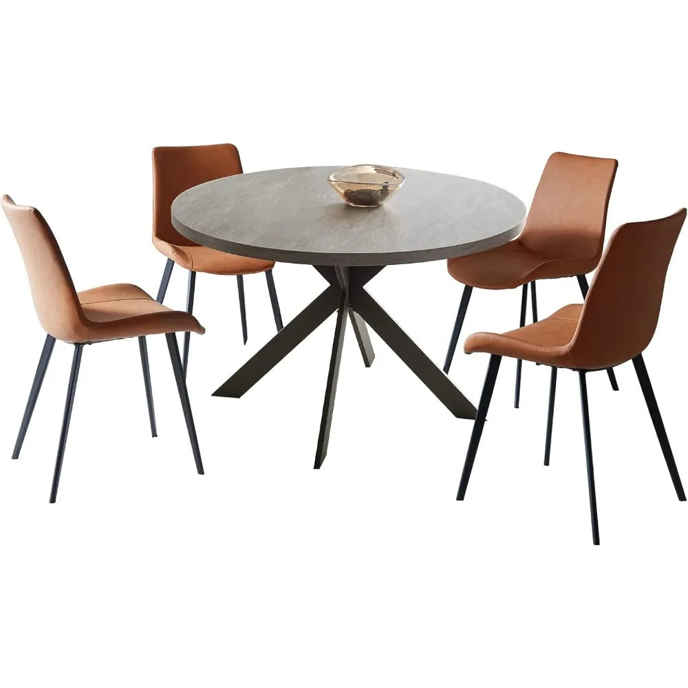47" Mid-Century Modern Round Dining Table for 4–6