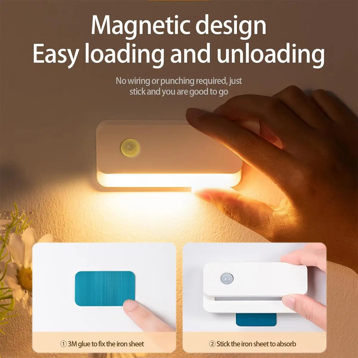 Sensor LED Night Light – Magnetic, Rechargeable Mini Lamp