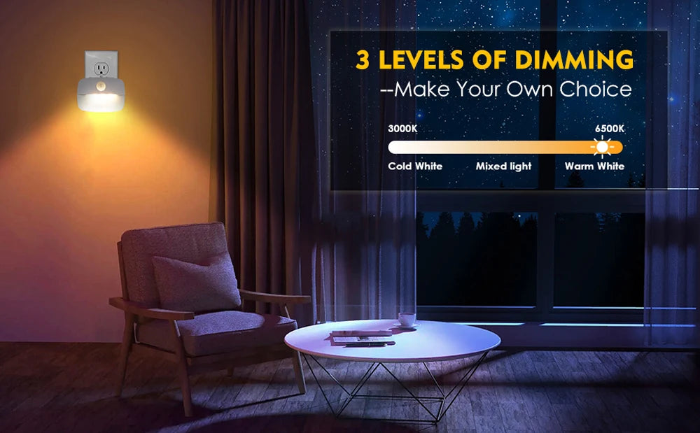 LED Motion Sensor Night Light – EU Plug, 220V Wall Lamp