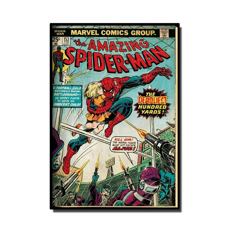 Retro Marvel Spider-Man Wall Art – Superhero Poster for Kids