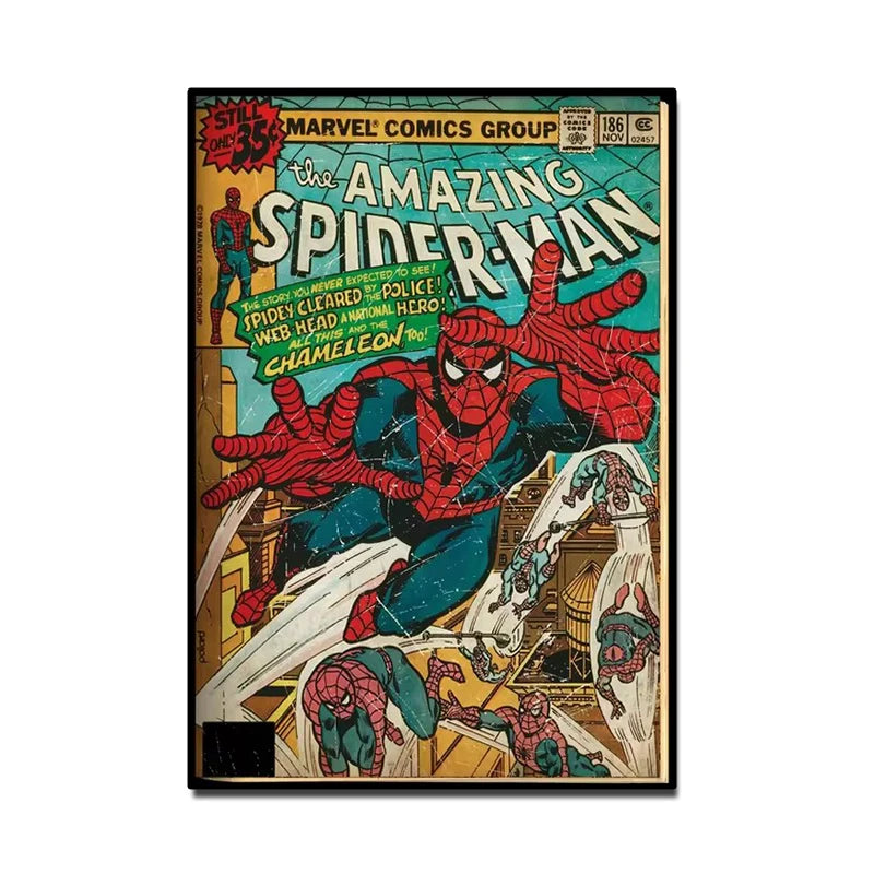 Retro Marvel Spider-Man Wall Art – Superhero Poster for Kids