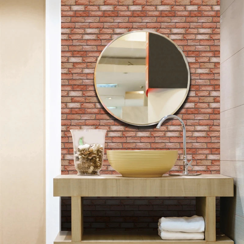 10PCS 3D Peel & Stick Wall Panels – Waterproof Subway Tile Brick Sticker