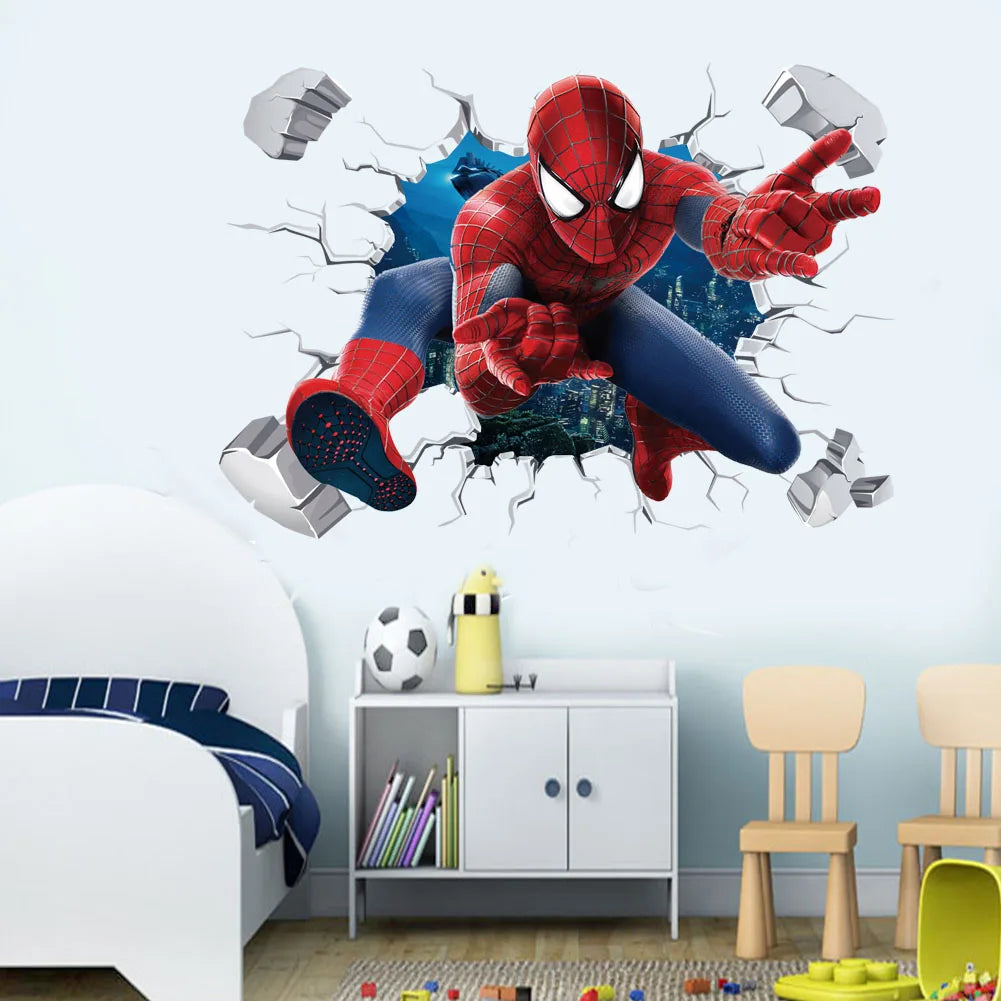 Superhero Wall Stickers – Spiderman, Captain America & Hulk PVC Decals