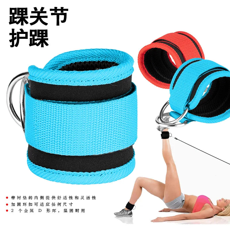 Adjustable Gym Ankle Straps – Padded D-Ring Cuffs