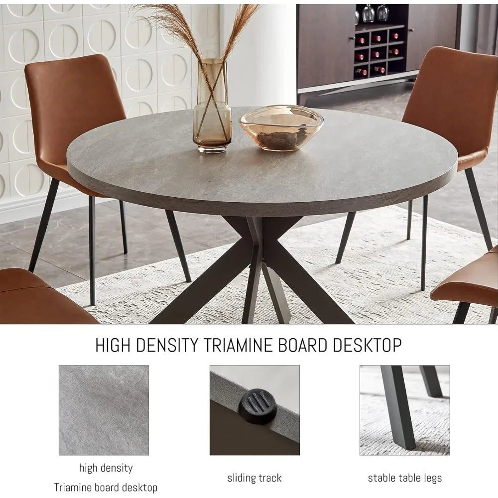 47" Mid-Century Modern Round Dining Table for 4–6
