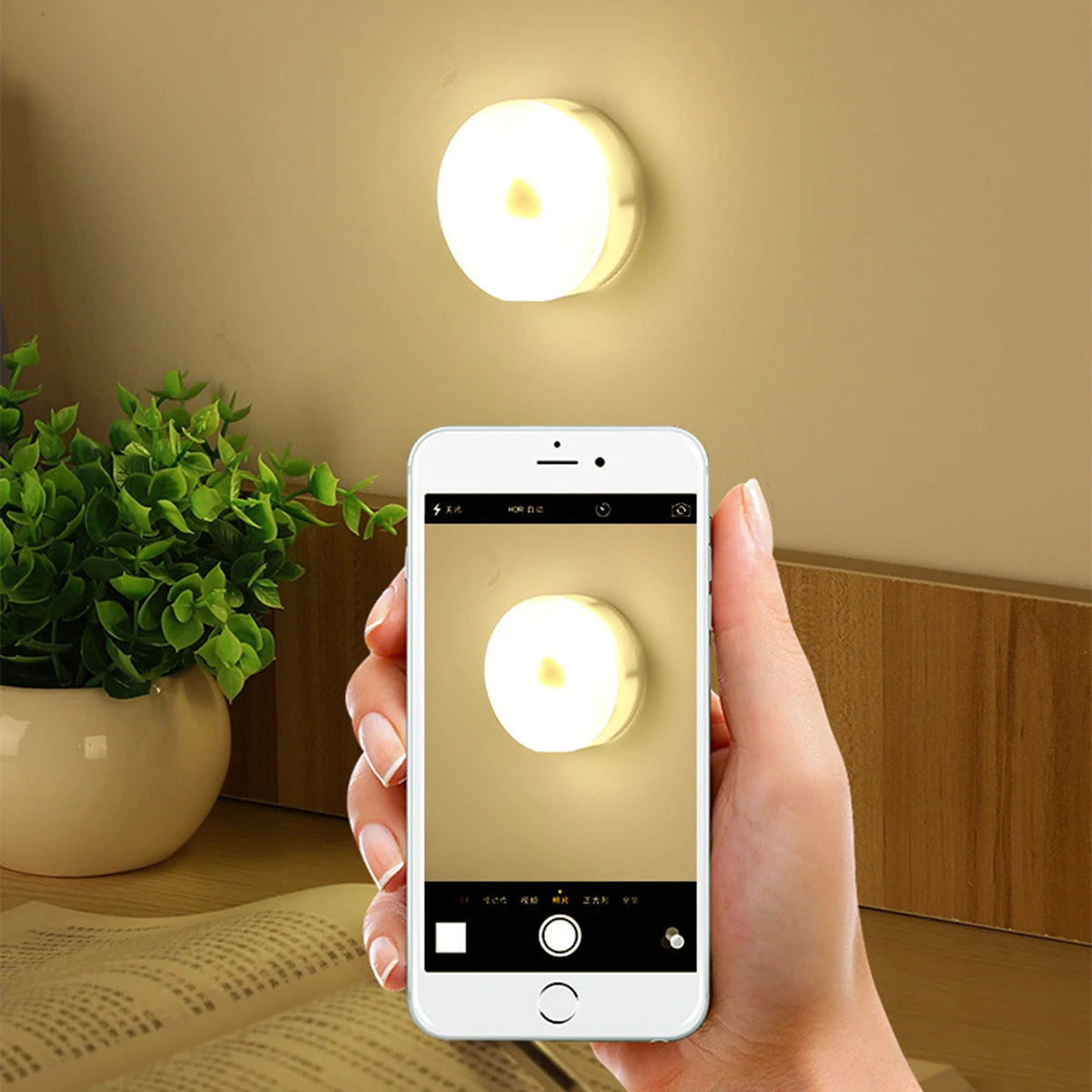 LED Bedside Night Light – 3 Modes, Battery Powered