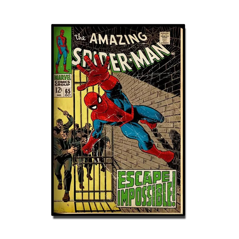 Retro Marvel Spider-Man Wall Art – Superhero Poster for Kids