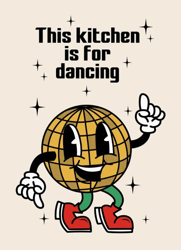 Retro Kitchen Coffee Poster – Cartoon Wall Canvas Art