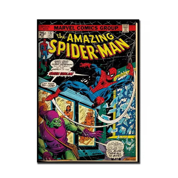 Retro Marvel Spider-Man Wall Art – Superhero Poster for Kids