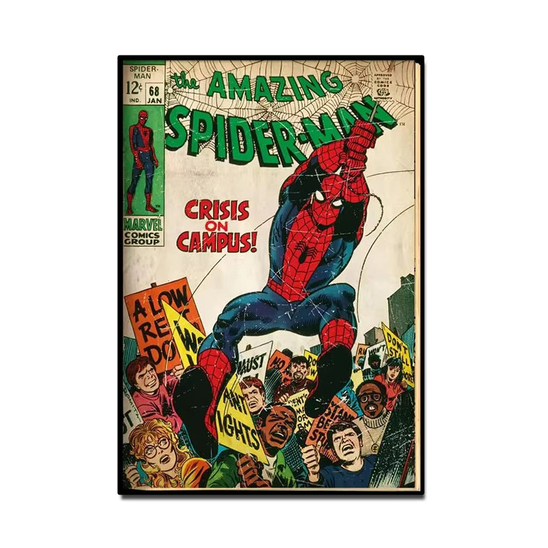 Retro Marvel Spider-Man Wall Art – Superhero Poster for Kids
