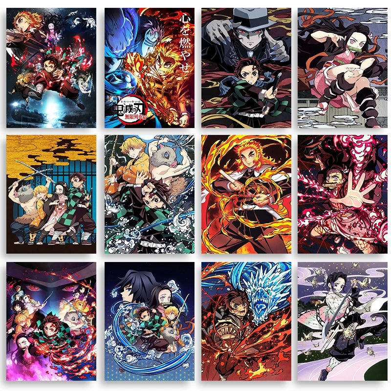 Demon Slayer Anime Canvas Poster – HD Wall Art for Kids