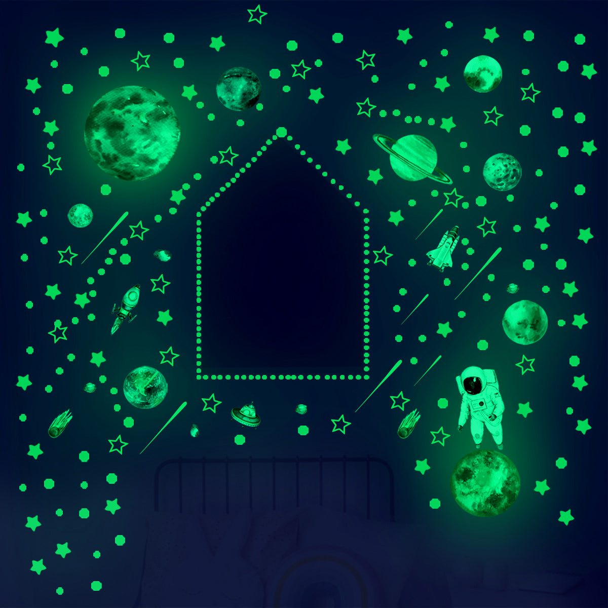 Glow in the Dark Stars Wall Stickers – 849Pcs Kids Room Décor