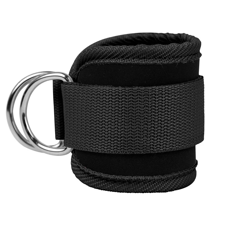Adjustable Gym Ankle Straps – Padded D-Ring Cuffs